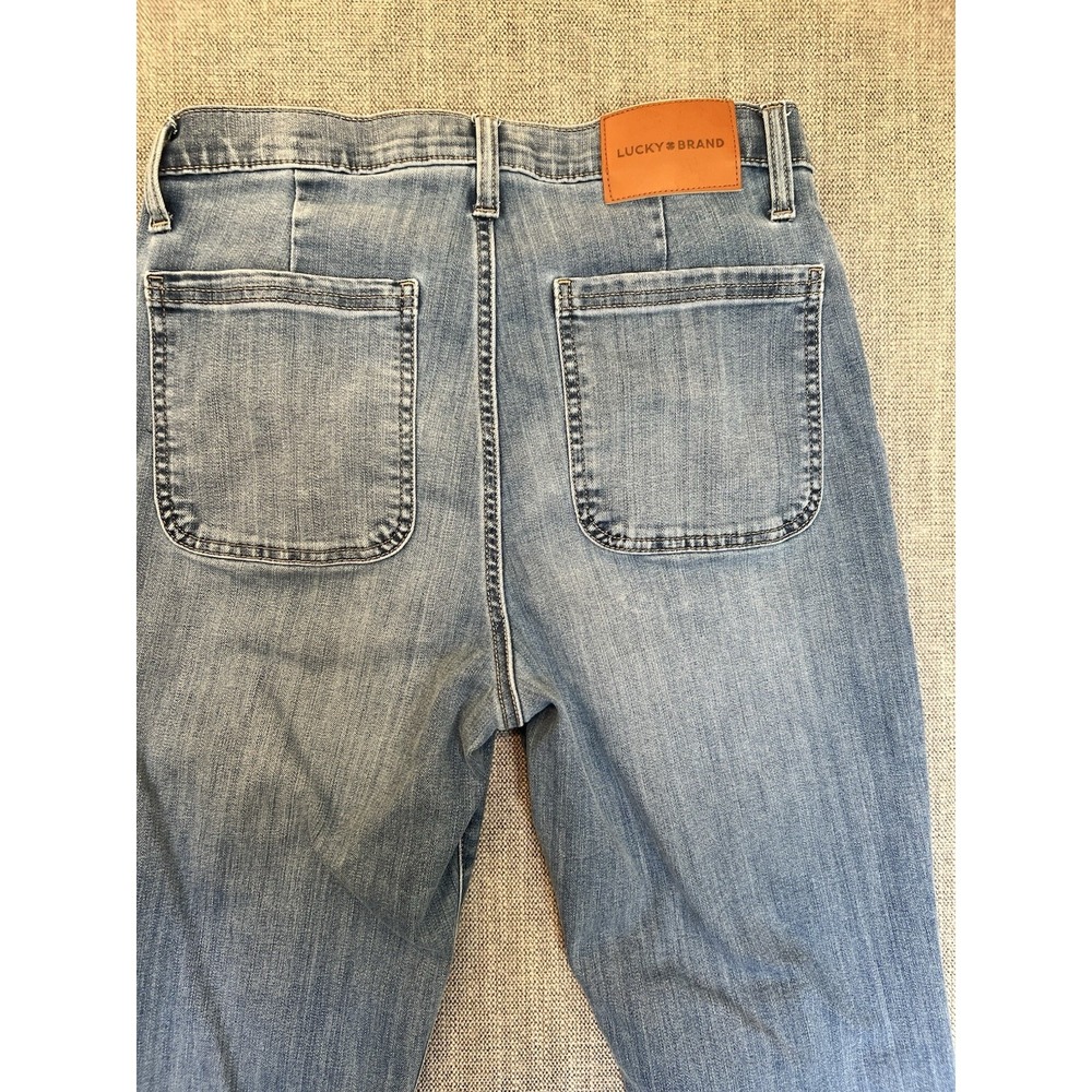 Lucky Brand Stevie High Rise Flare Jeans Women's 10/30 Light Wash Raw Hem - Picture 13 of 15